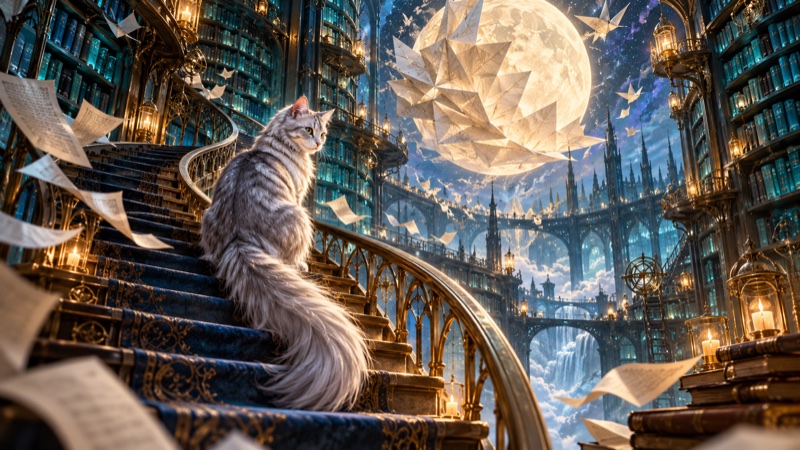 The Cat and the Lost Shelf illustrated cover