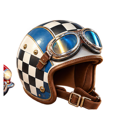 checkered helmet
