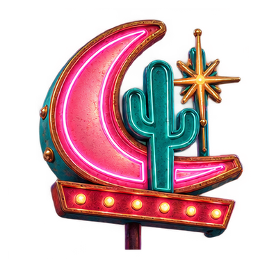neon motel sign without text