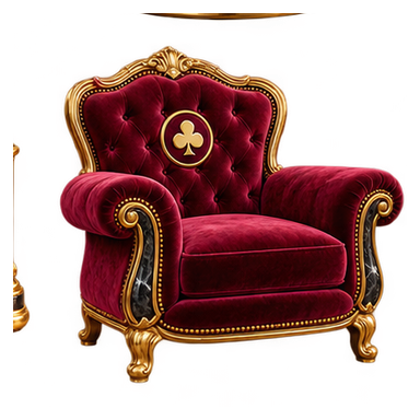 burgundy armchair