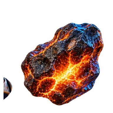 glowing meteorite